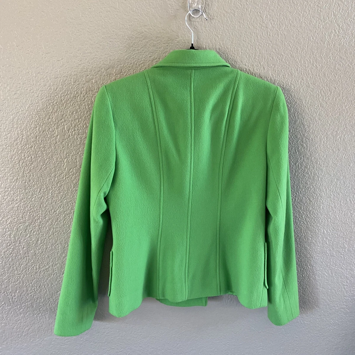 Green wool shop blazer womens