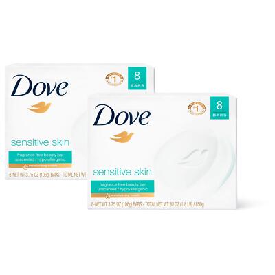 Dove Beauty Bar Gently Cleanses and Nourishes Sensitive Skin Effectively Washes
