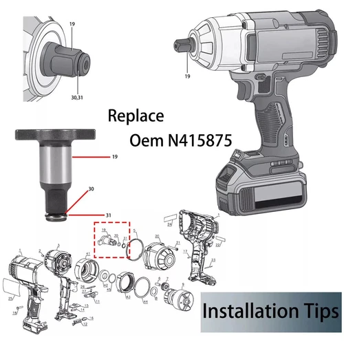 1/2'' Impact Wrench Anvil Assembly For 18V 20V MAX DCF899HB DCF899HP2 - Picture 11 of 17