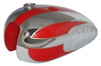 Verchromt Rot Bemalt Patrol Tank-Einheit FüR Triumph T140 Bonneville 73-78 Gec