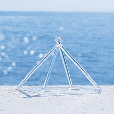 CVNC 12" Clear Crystal Singing Pyramid Sound Healing Bath Therapy Music Yoga