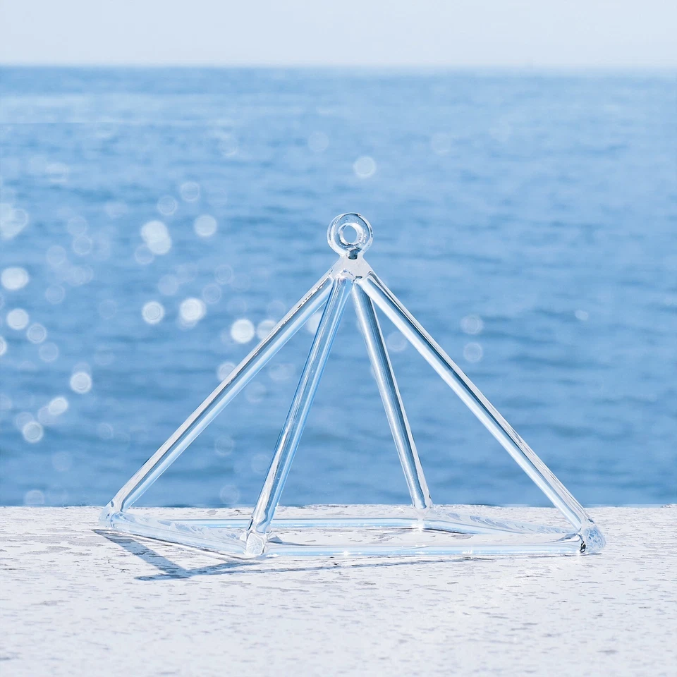 CVNC 8" Clear Quartz Crystal Singing Pyramid For Sound Healing  Bath Reiki Yoga - Image 2 of 4