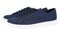 Prada Nylon Leder Sneaker - 4E3397 - Oltremare Blau Weiss - Neu - 6,5 40,5