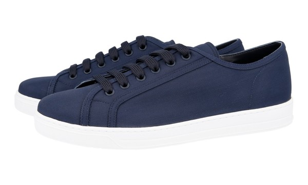 Prada Nylon Leder Sneaker - 4E3397 - Oltremare Blau Weiss - Neu - 6,5 40,5-image