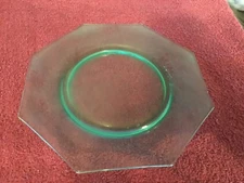 Green Glass 8 Sided Plate 