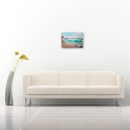 Acryl Seascape coast meer see himmel Nature water summer sun impressionism - Bild 3 von 3