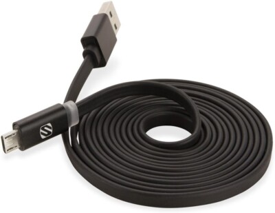SCOSCHE MFLED6 MICRO USB CHARGING CABLE WITH LED INDICATOR (FLAT WIRE) - 6' ft