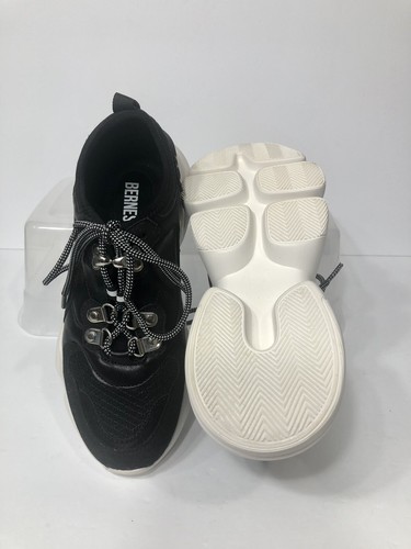 Berness Big Bottom Sneaker Size 7 Black With White Chunky Sole Style AB-002 - Picture 6 of 12