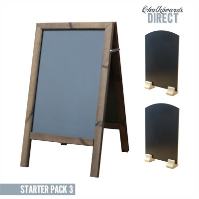 HOLZ A-TAFEL KREIDETAFEL SONDERSCHILD TISCHPLATTE TAFEL MENÜ Promo (STARTER3)