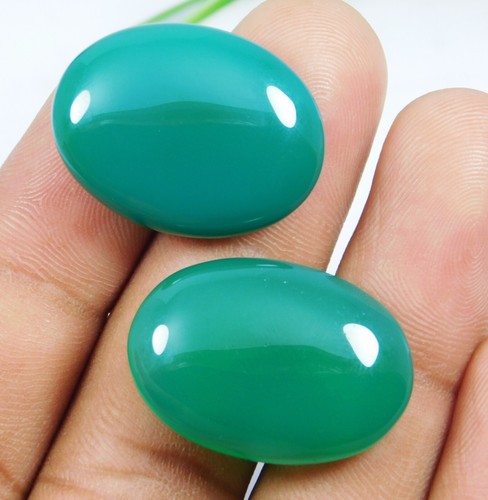 55.70 Ct Natural Green Onyx Sulemani Hakik Loose Gemstone For Jewelry Making - Picture 6 of 7