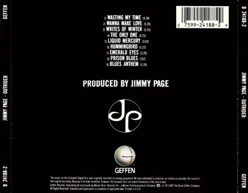 Outrider - Jimmy Page (1988 US) - Picture 2 of 3