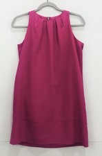 Isabel & Nina Dress Women's 6 Pink Sleeveless Shift Exposed Zipper Fuchsia Lined