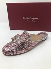 $550 New Salvatore Ferragamo Womens Sciacca Pink Slippers Ladies Shoes Size 6.5