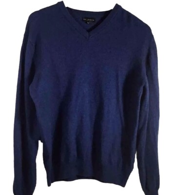 Emi Maglia Mens Blue Wool Cashmere Blend V- Neck Sweater Size XL Italy