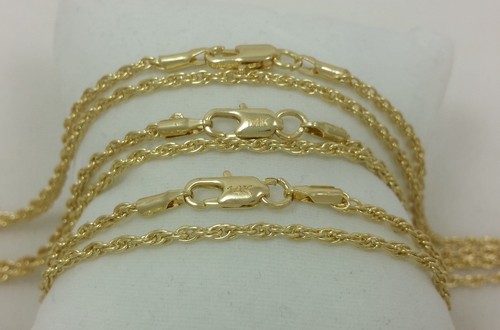 Real 14k Gold Filled Diamond Cut Twisted French Solid Rope Link Chain Necklace - Picture 20 of 42