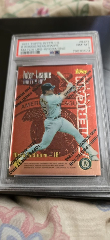 Topps Inter-League Match Ups 1997 ILM1 - B.Bonds/M.McGwire refractor PSA 8 🔥 🔥 Foto 3 de 4