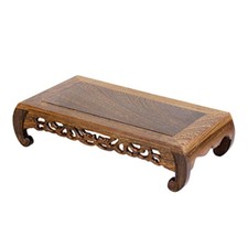 Carved Wooden Display Pedestal Stand Rectangular Vase Base for Aquarium Lamp