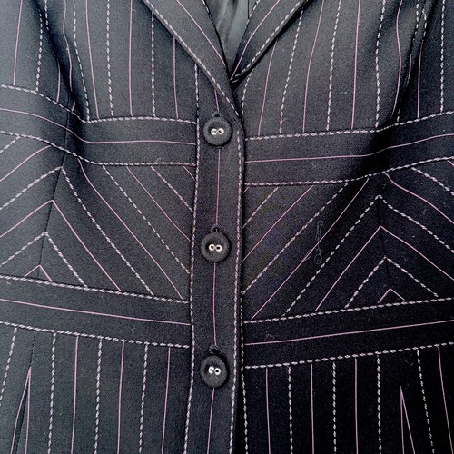 ESCADA Black, White and Pink Striped Suit Jacket Sz 40 8-10 New - Picture 4 of 15