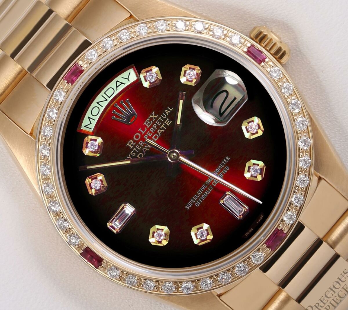 Rolex Day-Date 18238 President 36mm 18k Diamond & Ruby Bezel Rolex Day-Date 18238 President 36mm 18k Diamond & Ruby Bezel