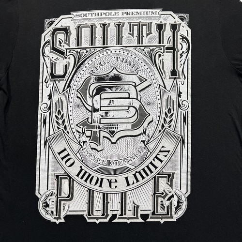 South Pole Black Short Sleeve Shirt With Print Size L Grunge Skater No Limit Y2K - Picture 2 of 6