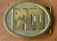 Vintage BACO Brass Belt Buckle Heavy Machinery Rare C+D Hit Made in USA