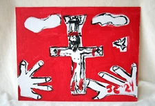 TRINITY JESUS DOVE FATHER GOD Jr CHARLIE FAST OUTSIDER POLITICAL FOLK POP ART