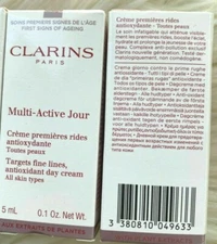 2 x Clarins Multi-Active Jour Antioxidant Day Cream Mini size 5ml Each