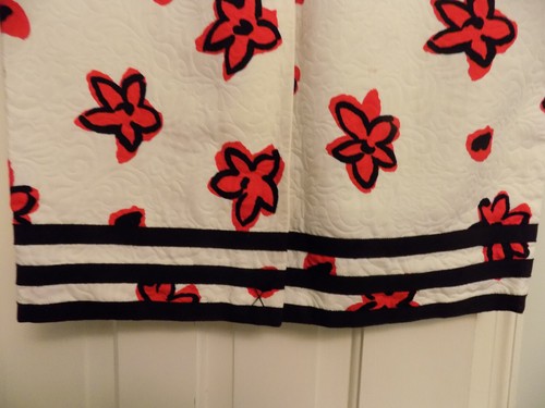 Vtg Carlisle 2 pc Blazer pencil Skirt Suit Bold Red Black flowers off White 10 - Picture 18 of 21