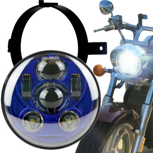 LED Projection Headlight Kit for Honda VTX 1300 1800 C/N/R/S/T Blue Plug n' Play - Picture 1 of 4
