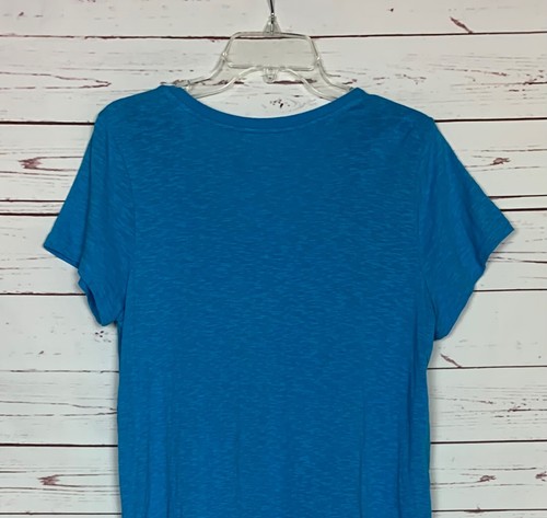 J.Jill Women's M Medium Blue Cotton Pockets Short Sleeve Tee Shirt Summer Dress - Picture 10 of 12