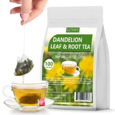 Dandelion Tea 100 Leaf & Root Herbal Tea Bags for Liver & Kidney Health Detox