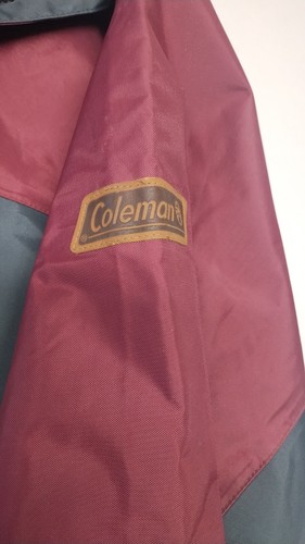 Coleman Windbreaker Jacket Men's Size Large Nylon PVC Hooded Waterproof Maroon - Picture 11 of 21