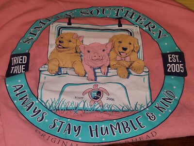 Simply Southern Shirt Women Medium Pink Always Stay Humble & Kind Ladies med