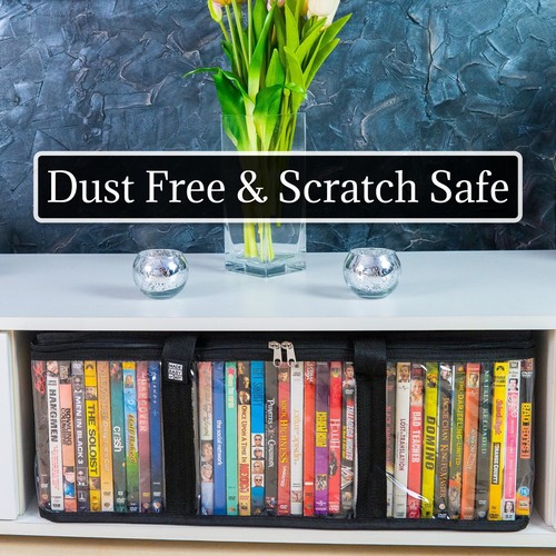 Made Easy Kit DVD Storage Case Portable Clear Organizer w/ Dividers Fits 40 DVDs - Picture 4 of 30