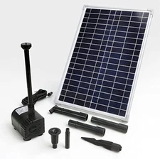 AEO Solar Water Pump Kit:DC Dry-Run Protect 370GpH Water Pump w/ 25W Solar Panel