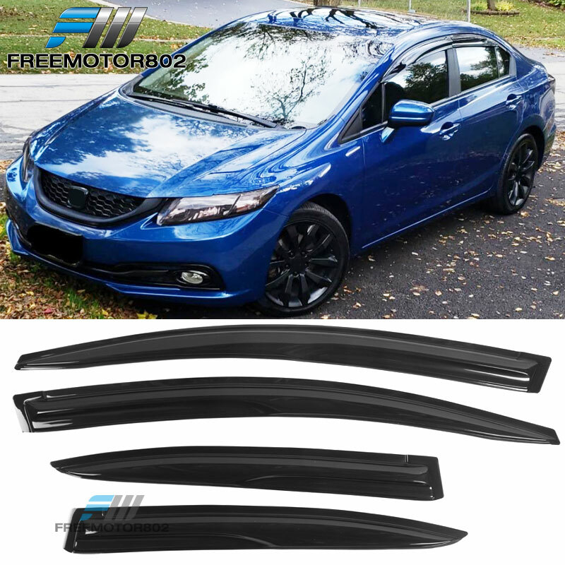 JDM Mugen Style Window Visors Rain Guards For 2012-2015 Honda