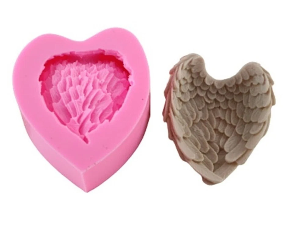 Moule Silicone Ailes 7cm pour Plâtre Résine Polyester Savon Cire Ciment - Photo 2/4