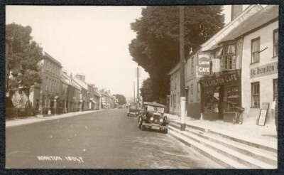 Honiton Main Street Carlton Cafe Motor Cars Devon Chapmans Dawlish RP um 1930