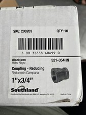 Qty 10-Reducing Coupling 1  x3/4  Black Iron