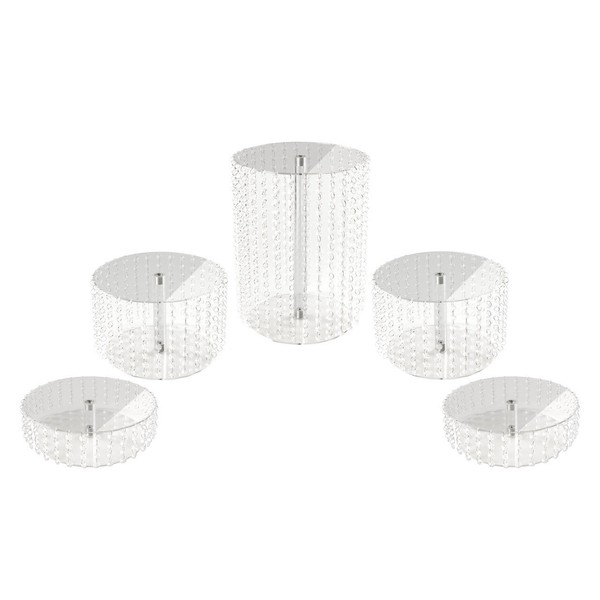 Acryl Tortenetagere StäNder Hochzeit 5 Etagen Alu Ø 28 Cm Kristall Rund Deko-image