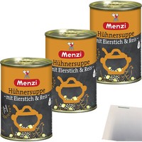 Menzi HüHnersuppe Mit Eierstich Und Reis Konzentriert 3X400Ml Dose Usy Block