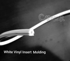 White Rubber Insert Trim for Aluminum Rivet On Car Body Side Door Molding 15FEET