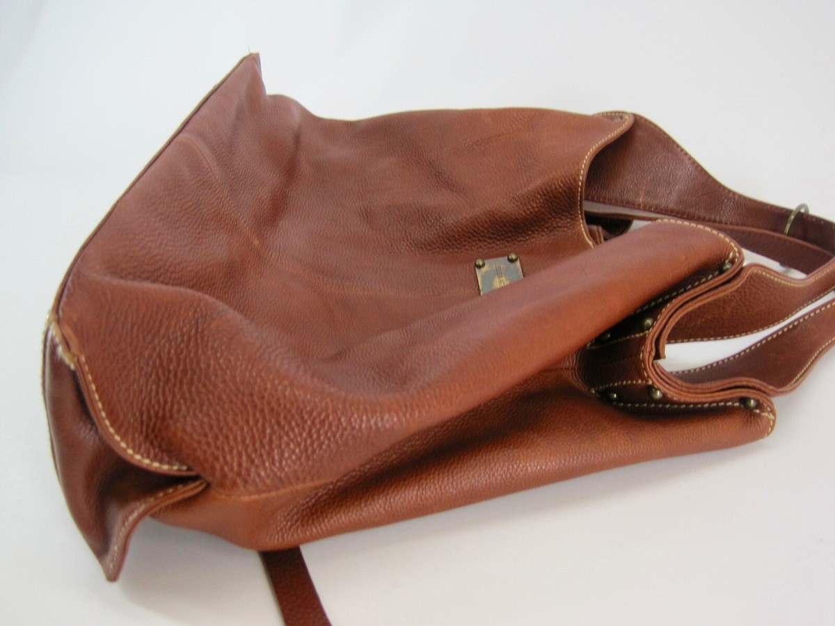 Elisa Atheniense Brown Leather Designer Handbag Purse Tote Bag | eBay