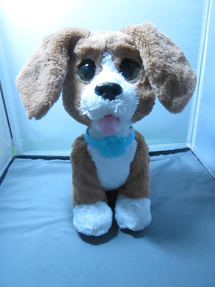 Hasbro Fur Real Friends Brown White Dog Interactive, talking and