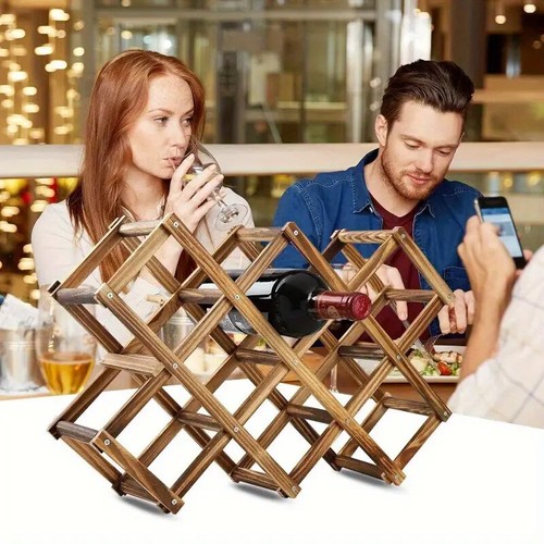 Wooden Wine Rack Display Shelf Stand for Home Bar Storage Wine Bottle Holder - Picture 8 of 14