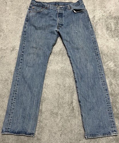 Levis 501 Jeans Mens 35x32 Fits 33x30 Button Fly Original R Tag Only WPL423 READ - Picture 2 of 8
