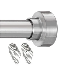 New & Sealed! YNL Metal Shower Curtain Rod - Brushed Nickel 30-48" SUPER NICE!