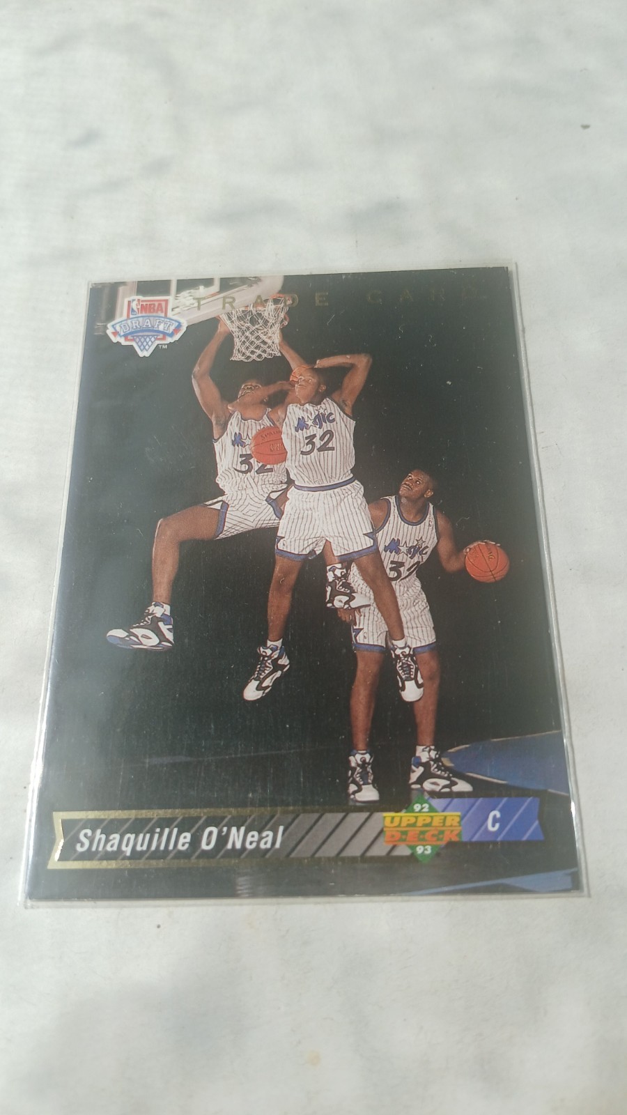 Shaquille O'Neal 1992-93 Upper Deck ROOKIE Trade Card #1b MAGIC LAKERS RC