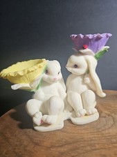 Vintage Bunny Rabbits Flower Egg Holders Crac...