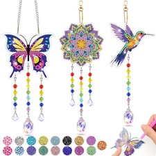 Arts and Crafts for Kids Ages 8-12, Diamond Art Medium, Butterfly Bird Flower
